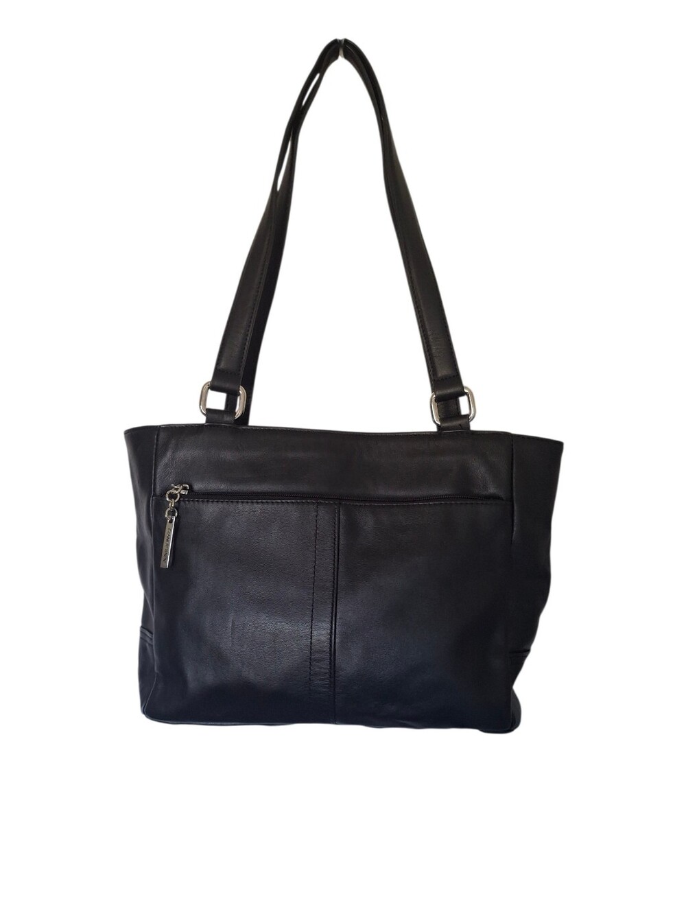 Giani Bernini Black Nappa Classic Leather Shoulder Tote Bag